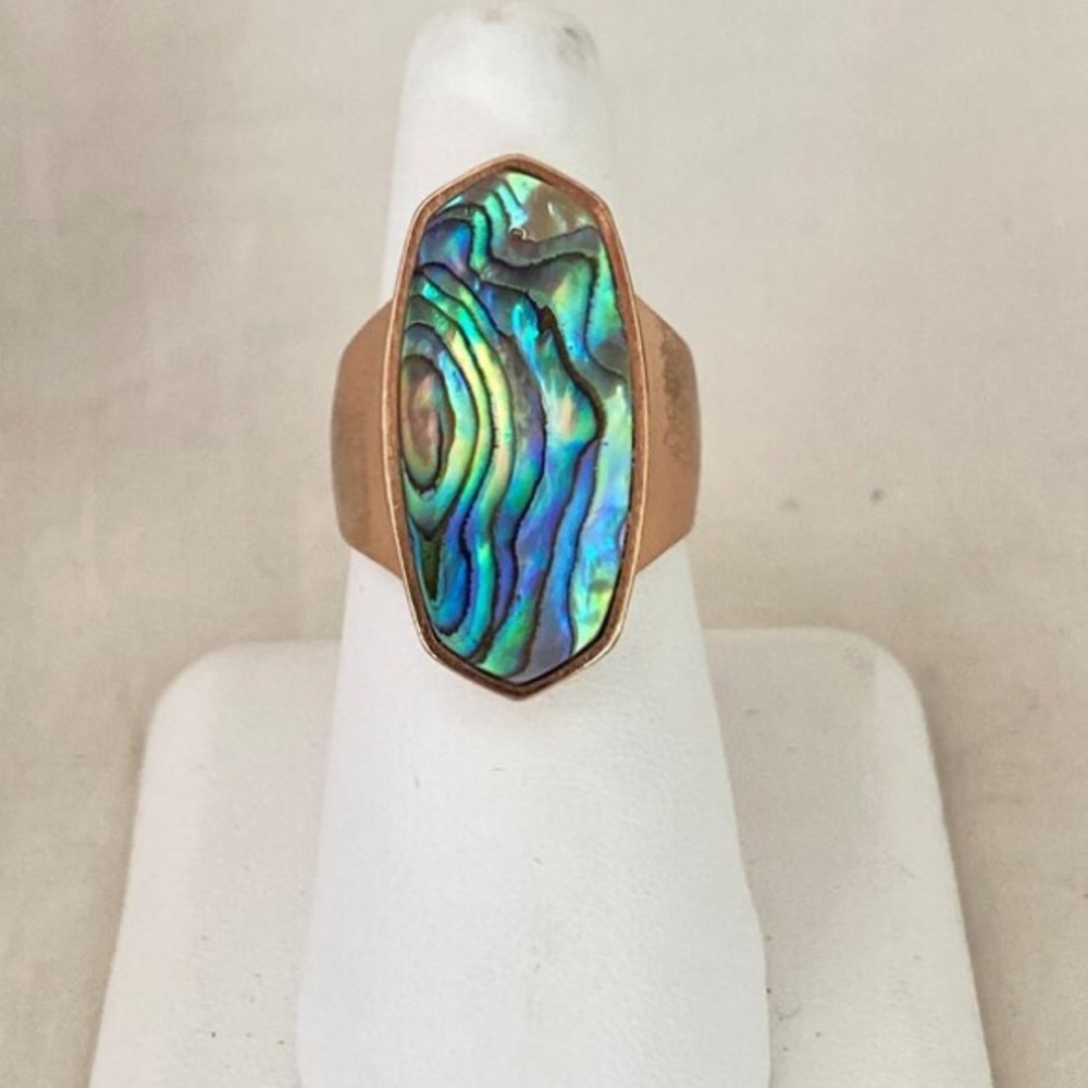 Kendra Scott Kit Cocktails Ring- Rose Gold and Abalone Size 7